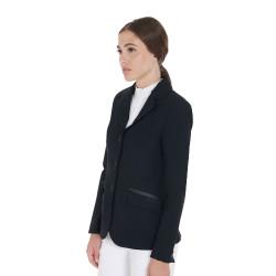 Veste de concours femme en tissu technique stretch Equestro Noir Veste de concours femme en tissu technique stretch Equestro Noir
