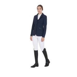Veste de concours femme en tissu technique stretch Equestro Marine Bleu marine Veste de concours femme en tissu technique stretch Equestro Marine Bleu marine