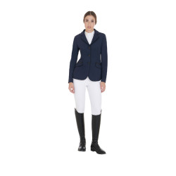 Veste de concours femme en tissu technique stretch Equestro Marine Bleu marine Veste de concours femme en tissu technique stretch Equestro Marine Bleu marine