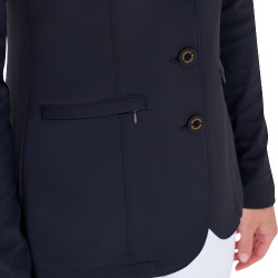 Veste de concours femme avec logo brodé contrasté Equestro Marine blazer Bleu marine Veste de concours femme avec logo brodé contrasté Equestro Marine blazer Bleu marine