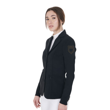 Veste de concours femme avec logo brodé contrasté Equestro Veste de concours femme avec logo brodé contrasté Equestro