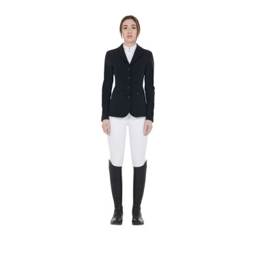 Veste de concours femme avec logo brodé contrasté Equestro Veste de concours femme avec logo brodé contrasté Equestro