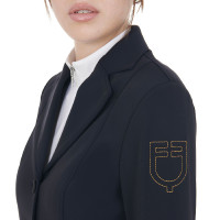 Veste de concours femme avec logo brodé contrasté Equestro Noir