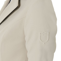 Veste de concours à 3 boutons femme Elegance Equestro Oxford tan Rose