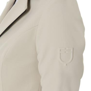 Veste de concours à 3 boutons femme Elegance Equestro Oxford tan Rose