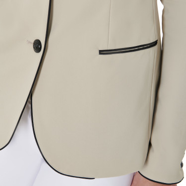 Veste de concours à 3 boutons femme Elegance Equestro Oxford tan Rose