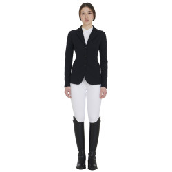 Veste de concours à 3 boutons femme Elegance Equestro Noir