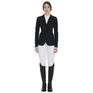 Veste de concours à 3 boutons femme Elegance Equestro Noir