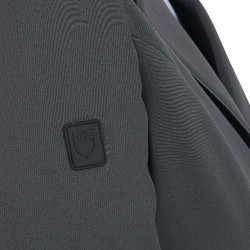 Veste de concours à 3 boutons femme Elegance Equestro Gris / bordeaux