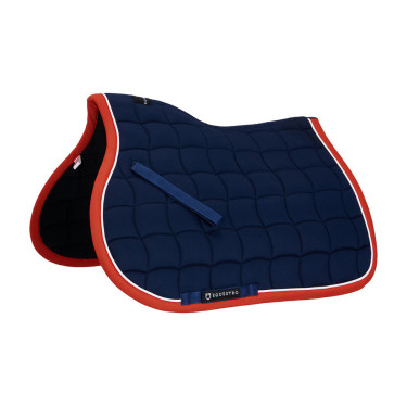 Tapis de selle poney White Trim Equestro Marine / rouge Bleu