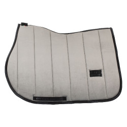 Tapis de selle obstacle en velours et tissu technique Equestro Gris / noir