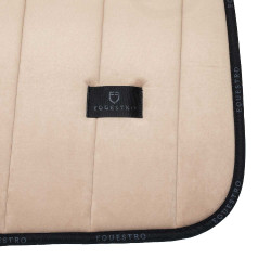 Tapis de selle obstacle en velours et tissu technique Equestro Sable / noir Jaune