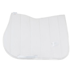 Tapis de selle obstacle en velours et tissu technique Equestro Blanc / blanc