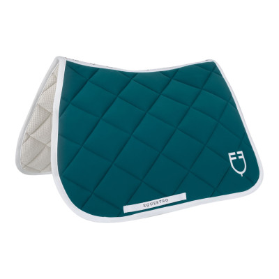 Tapis de selle obstacle en tissu technique White Line Edition Equestro Pétrol