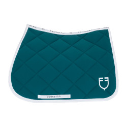 Tapis de selle obstacle en tissu technique White Line Edition Equestro Pétrol Bleu