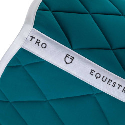 Tapis de selle obstacle en tissu technique White Line Edition Equestro Pétrol Bleu