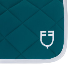 Tapis de selle obstacle en tissu technique White Line Edition Equestro Pétrol Bleu