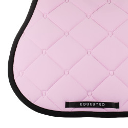 Tapis de selle obstacle en tissu technique Black Line Edition Equestro Bouquet orchidée Rose