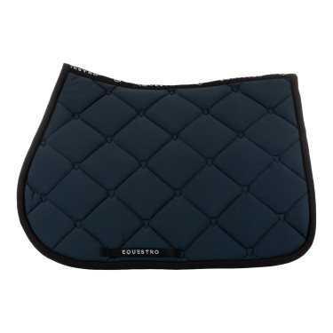 Tapis de selle obstacle en tissu technique Black Line Edition Equestro Marine Bleu marine