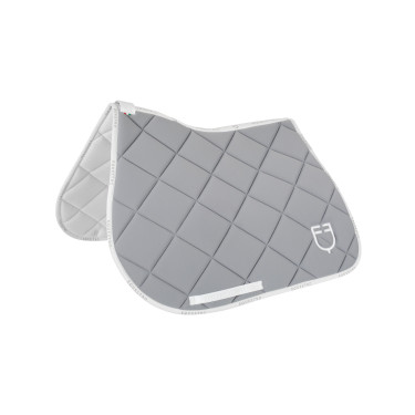 Tapis de selle obstacle en tissu technique avec logo GP Equestro Gris / blanc Tapis de selle obstacle en tissu technique avec logo GP Equestro Gris / blanc