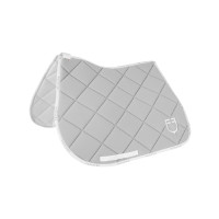 Tapis de selle obstacle en tissu technique avec logo GP Equestro Gris clair / blanc Tapis de selle obstacle en tissu technique avec logo GP Equestro Gris clair / blanc