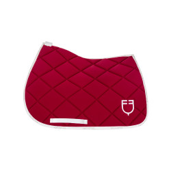 Tapis de selle obstacle en tissu technique avec logo GP Equestro Vin / blanc Rouge Tapis de selle obstacle en tissu technique avec logo GP Equestro Vin / blanc Rouge