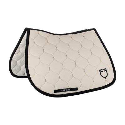 Tapis de selle obstacle en tissu maillé Black Line Edition Equestro Crème brulé