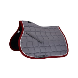 Tapis de selle obstacle en coton respirant White Trim Equestro Gris / rouge