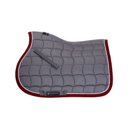 Tapis de selle obstacle en coton respirant White Trim Equestro Gris / rouge