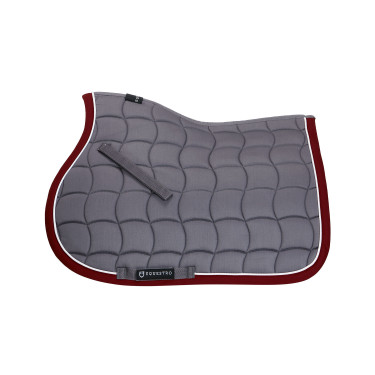 Tapis de selle obstacle en coton respirant White Trim Equestro Gris / rouge