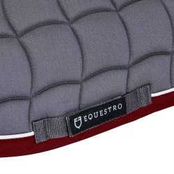 Tapis de selle obstacle en coton respirant White Trim Equestro Gris / rouge