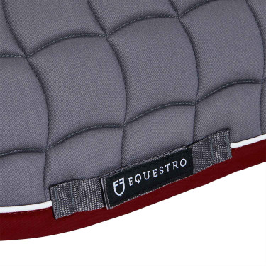 Tapis de selle obstacle en coton respirant White Trim Equestro Gris / rouge