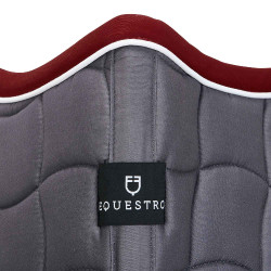Tapis de selle obstacle en coton respirant White Trim Equestro Gris / rouge