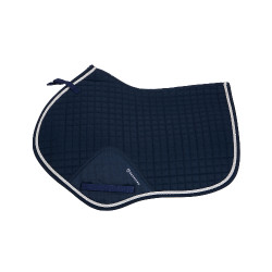 Tapis de selle obstacle en coton modelé Equestro Marine Bleu marine