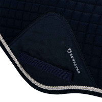 Tapis de selle obstacle en coton modelé Equestro Marine Bleu marine