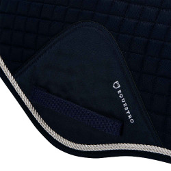 Tapis de selle obstacle en coton modelé Equestro Marine Bleu marine
