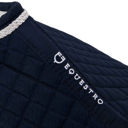 Tapis de selle obstacle en coton modelé Equestro Marine Bleu marine