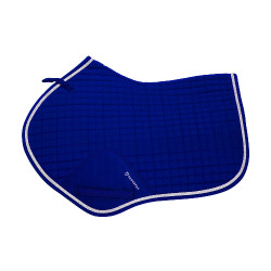 Tapis de selle obstacle en coton modelé Equestro Bleu royal