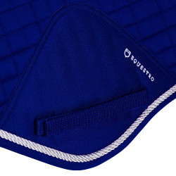Tapis de selle obstacle en coton modelé Equestro Bleu royal