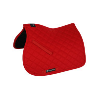 Tapis de selle obstacle en coton collection basique Equestro Rouge