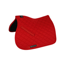 Tapis de selle obstacle en coton collection basique Equestro Rouge