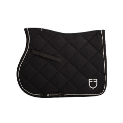 Tapis de selle obstacle en coton avec galons et logo Diamond Equestro Noir