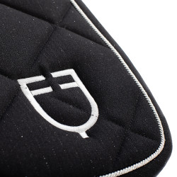 Tapis de selle obstacle en coton avec galons et logo Diamond Equestro Noir