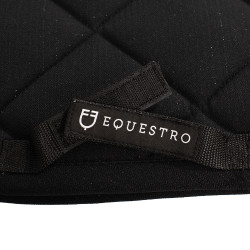 Tapis de selle obstacle en coton avec galons et logo Diamond Equestro Noir