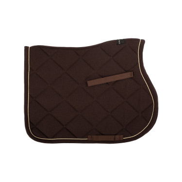 Tapis de selle obstacle en coton avec galons et logo Diamond Equestro Marron