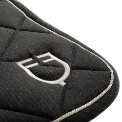 Tapis de selle obstacle en coton avec galons et logo Diamond Equestro Gris