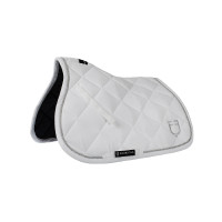 Tapis de selle obstacle en coton avec galons et logo Diamond Equestro Blanc