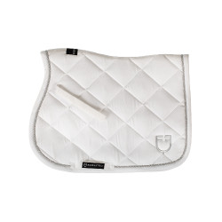 Tapis de selle obstacle en coton avec galons et logo Diamond Equestro Blanc Tapis de selle obstacle en coton avec galons et logo Diamond Equestro Blanc