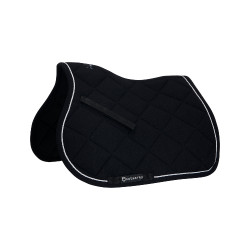 Tapis de selle obstacle en coton avec galons Diamond Equestro Noir
