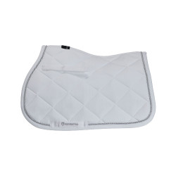 Tapis de selle obstacle en coton avec galons Diamond Equestro Blanc Tapis de selle obstacle en coton avec galons Diamond Equestro Blanc